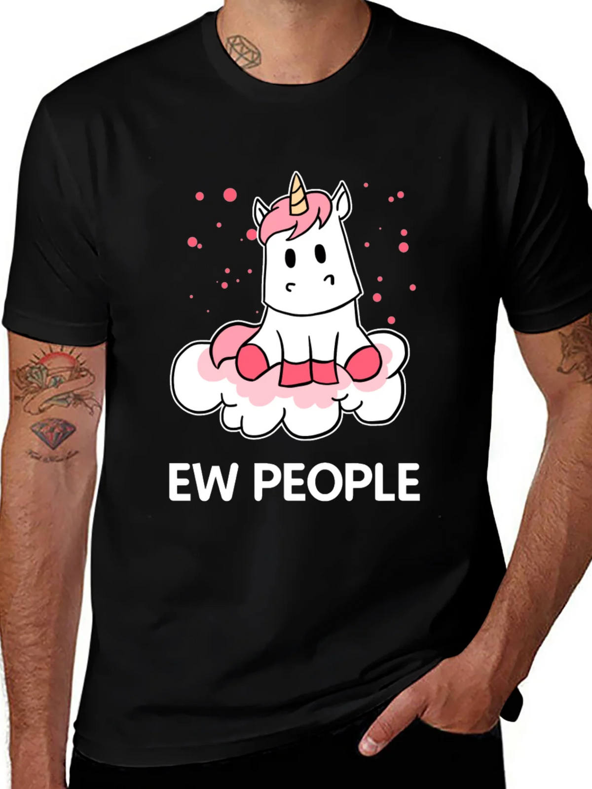 Ew People Unicorn Graphic Tee - Funny Introvert T-Shirt