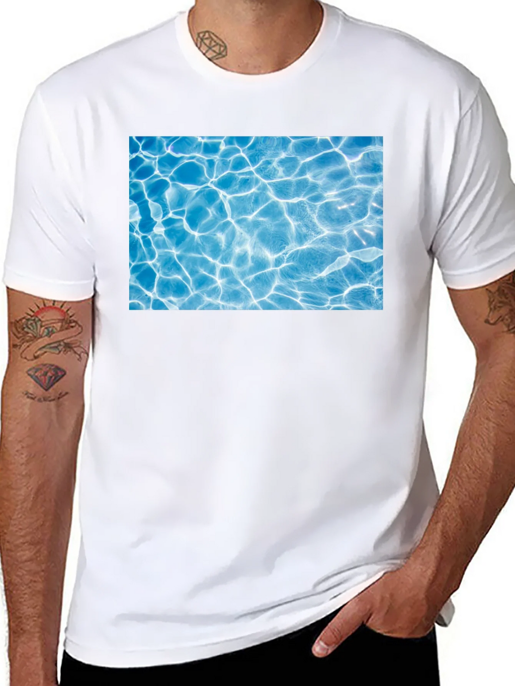 Pool Water Graphic Black Tee