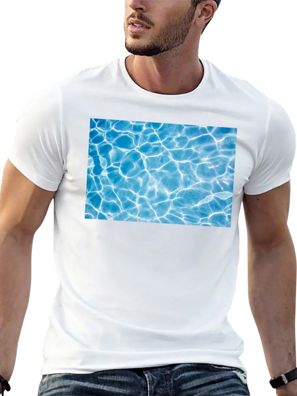 Pool Water Graphic Black Tee