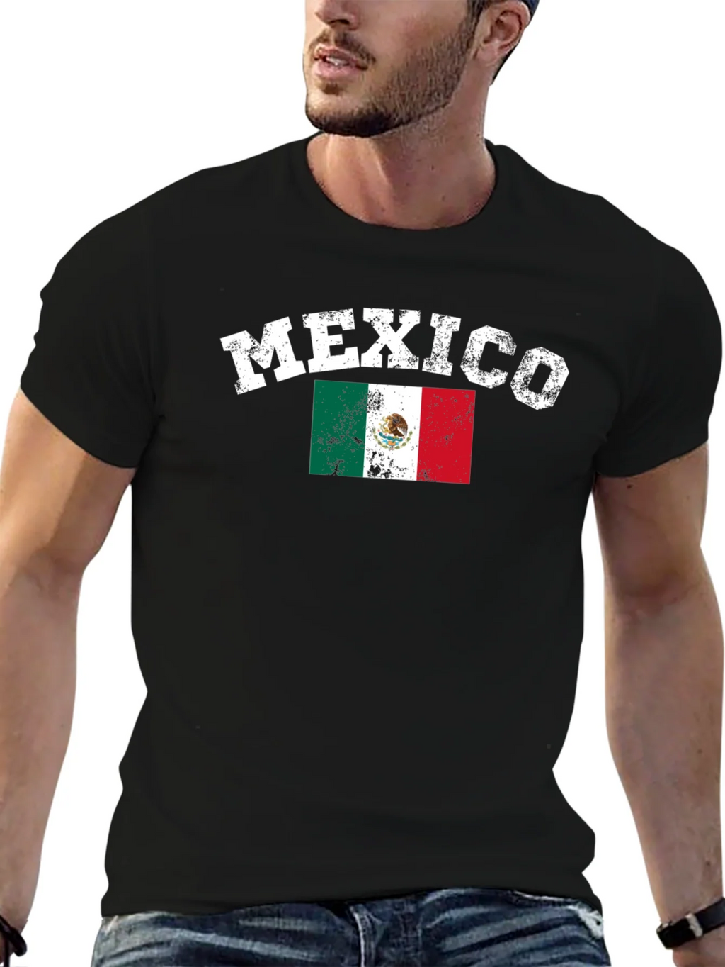 Mexico Flag T-Shirt - Distressed Graphic Tee
