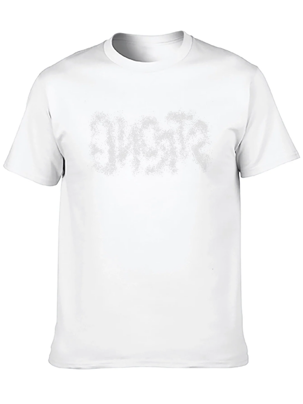 Mens Black T-Shirt with Distressed Graphic Print