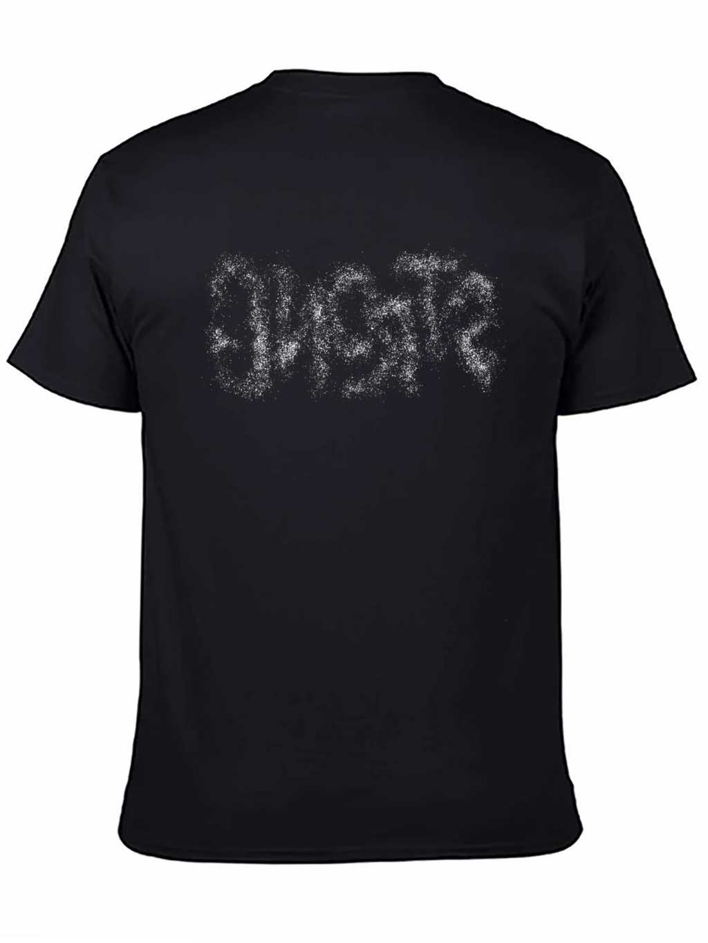 Mens Black T-Shirt with Distressed Graphic Print