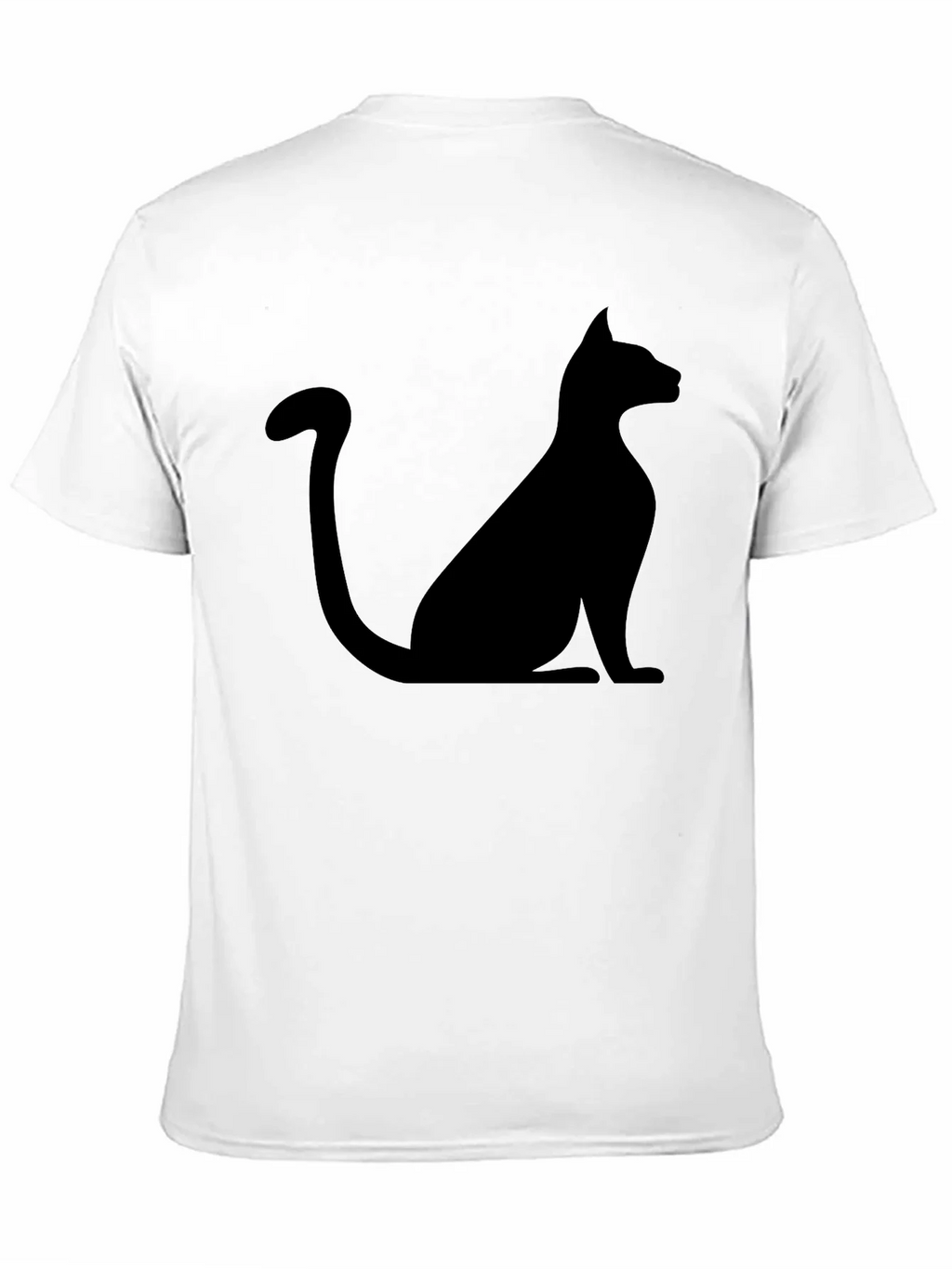 Mens Black Cat Silhouette Graphic T-Shirt