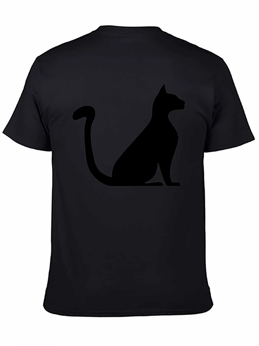 Mens Black Cat Silhouette Graphic T-Shirt
