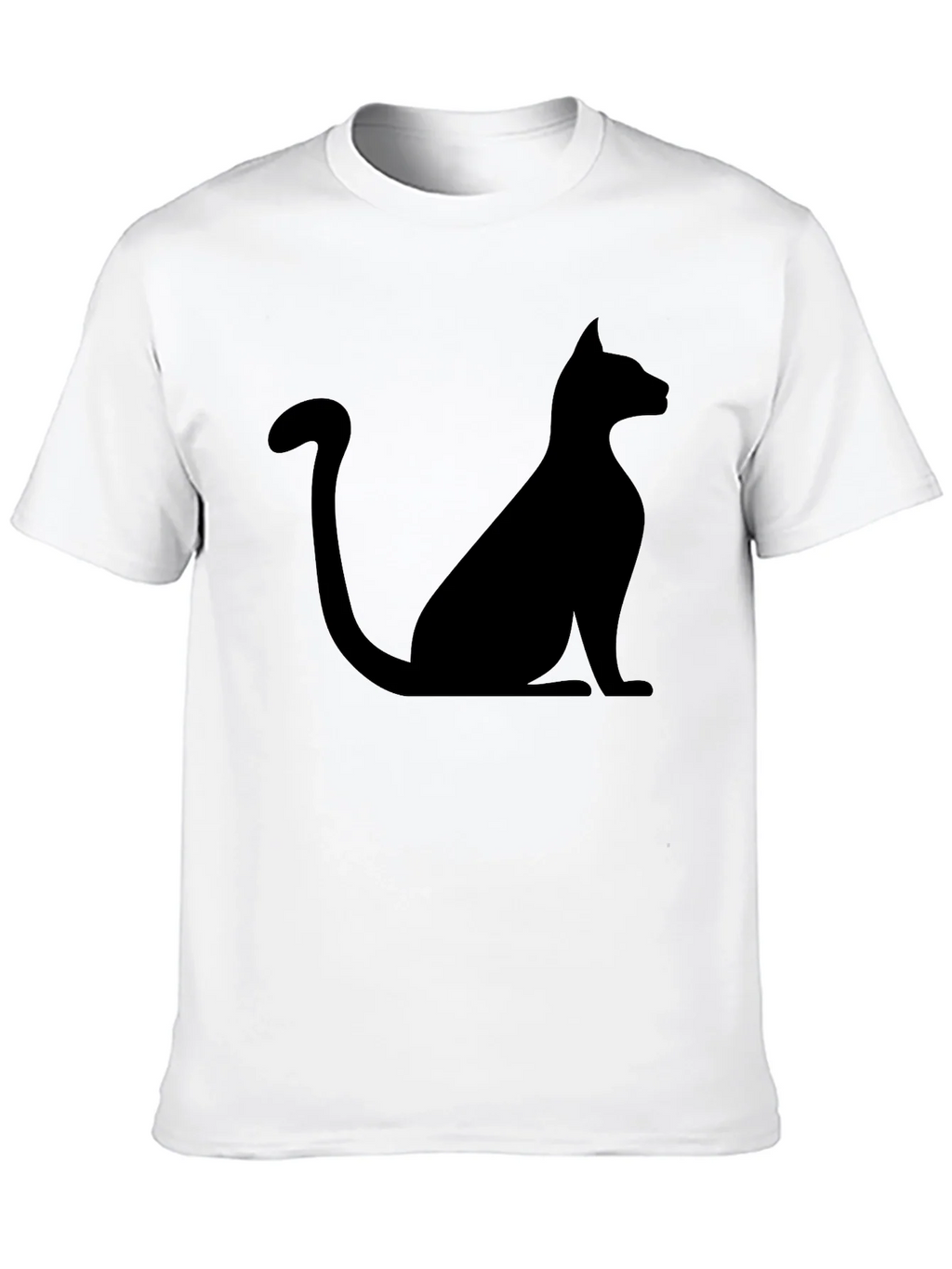 Mens Black Cat Silhouette Graphic T-Shirt