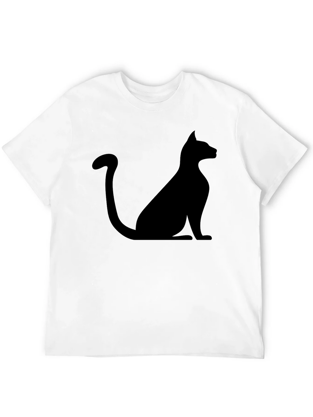 Mens Black Cat Silhouette Graphic T-Shirt