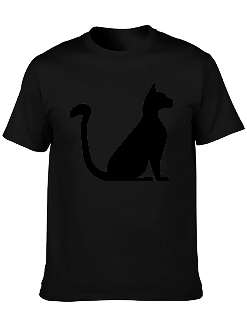 Mens Black Cat Silhouette Graphic T-Shirt