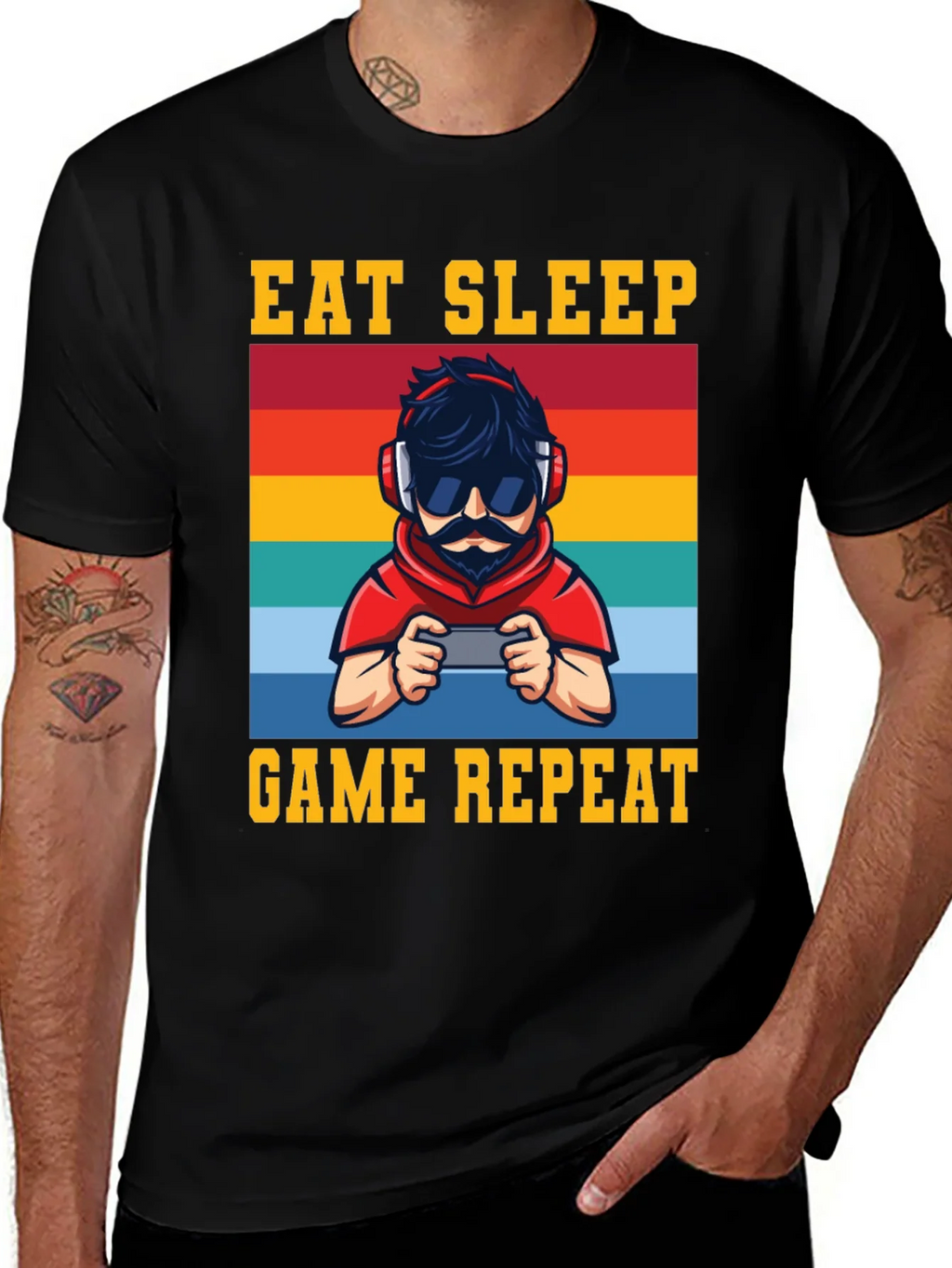 Eat Sleep Game Repeat Graphic Tee