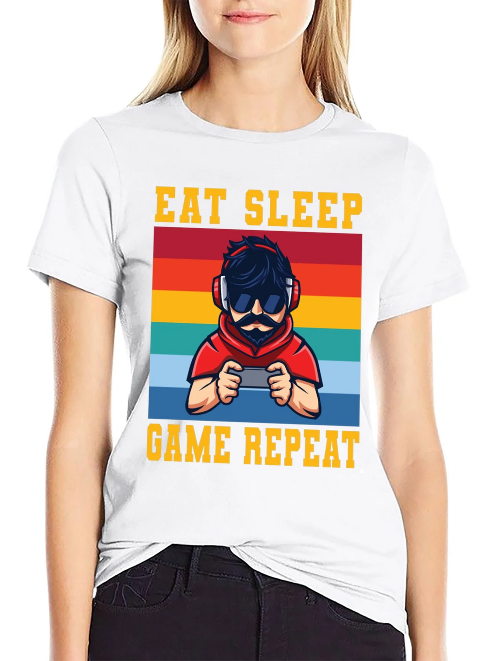 Eat Sleep Game Repeat Graphic Tee