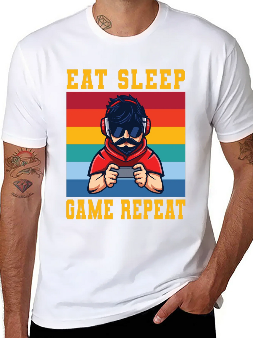 Eat Sleep Game Repeat Graphic Tee