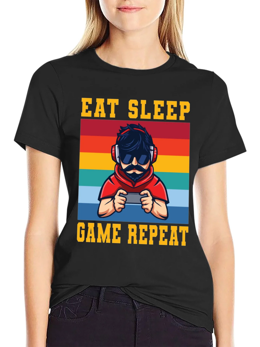 Eat Sleep Game Repeat Graphic Tee
