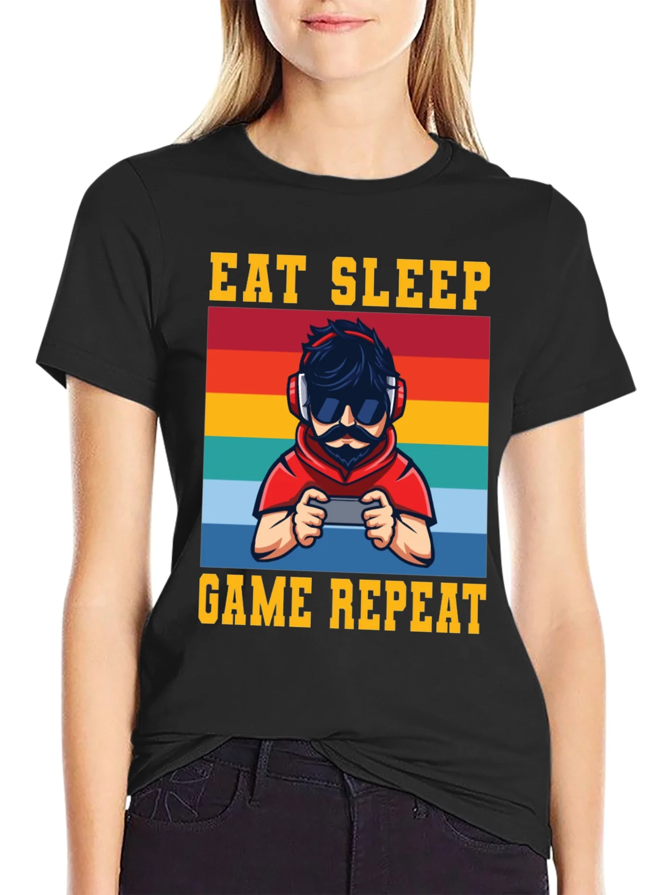Eat Sleep Game Repeat Graphic Tee