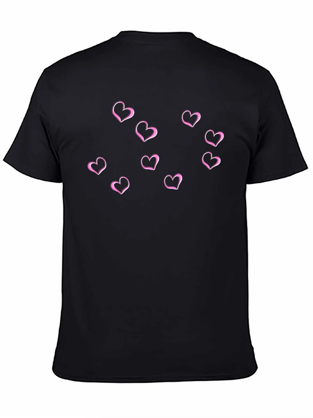 Hearts Graphic Mens Black T-Shirt