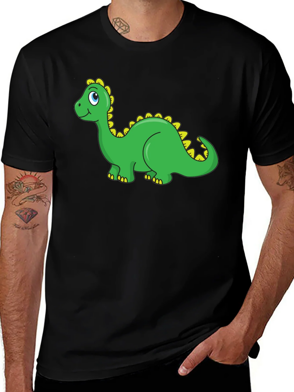 Dino Graphic Tee - Black Casual Shirt