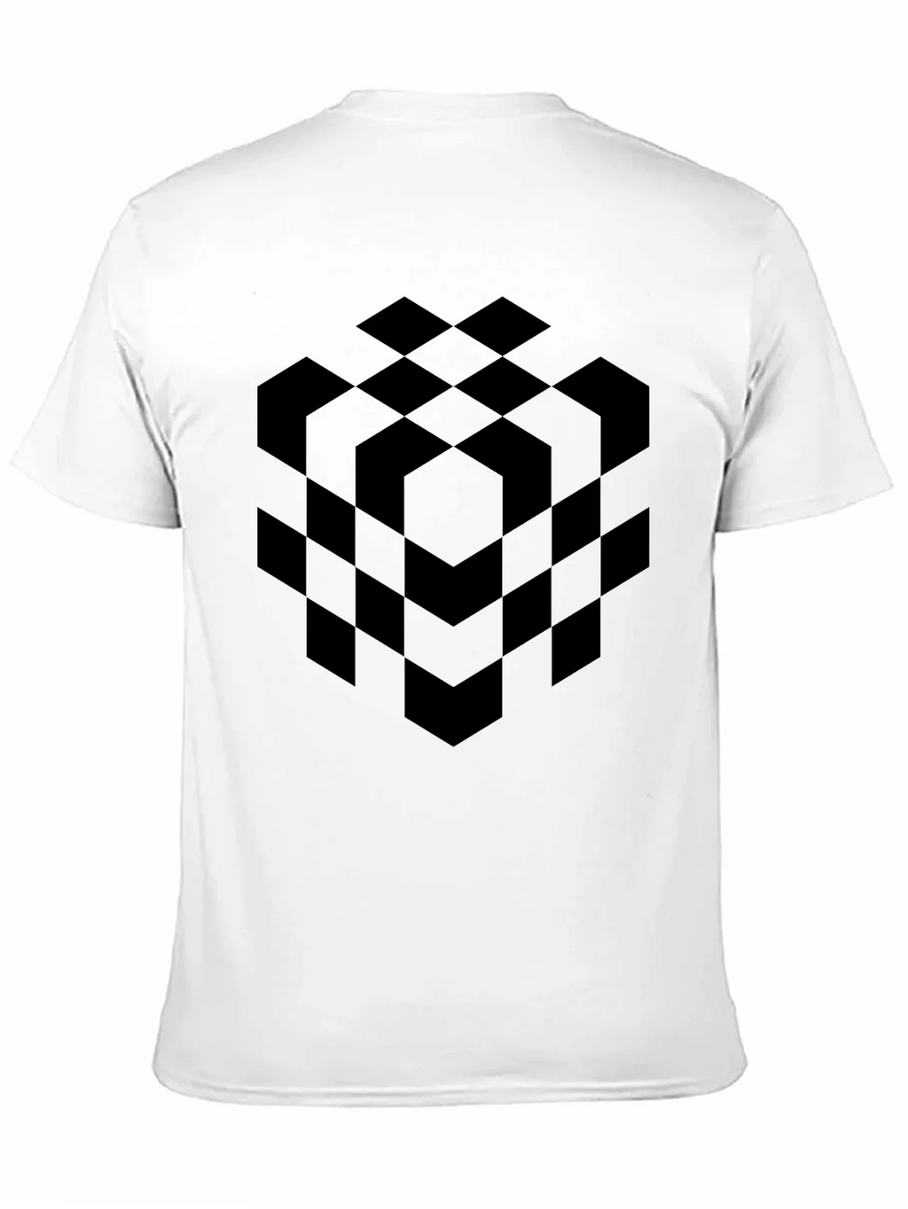 Abstract Geometric Cube Black T-Shirt