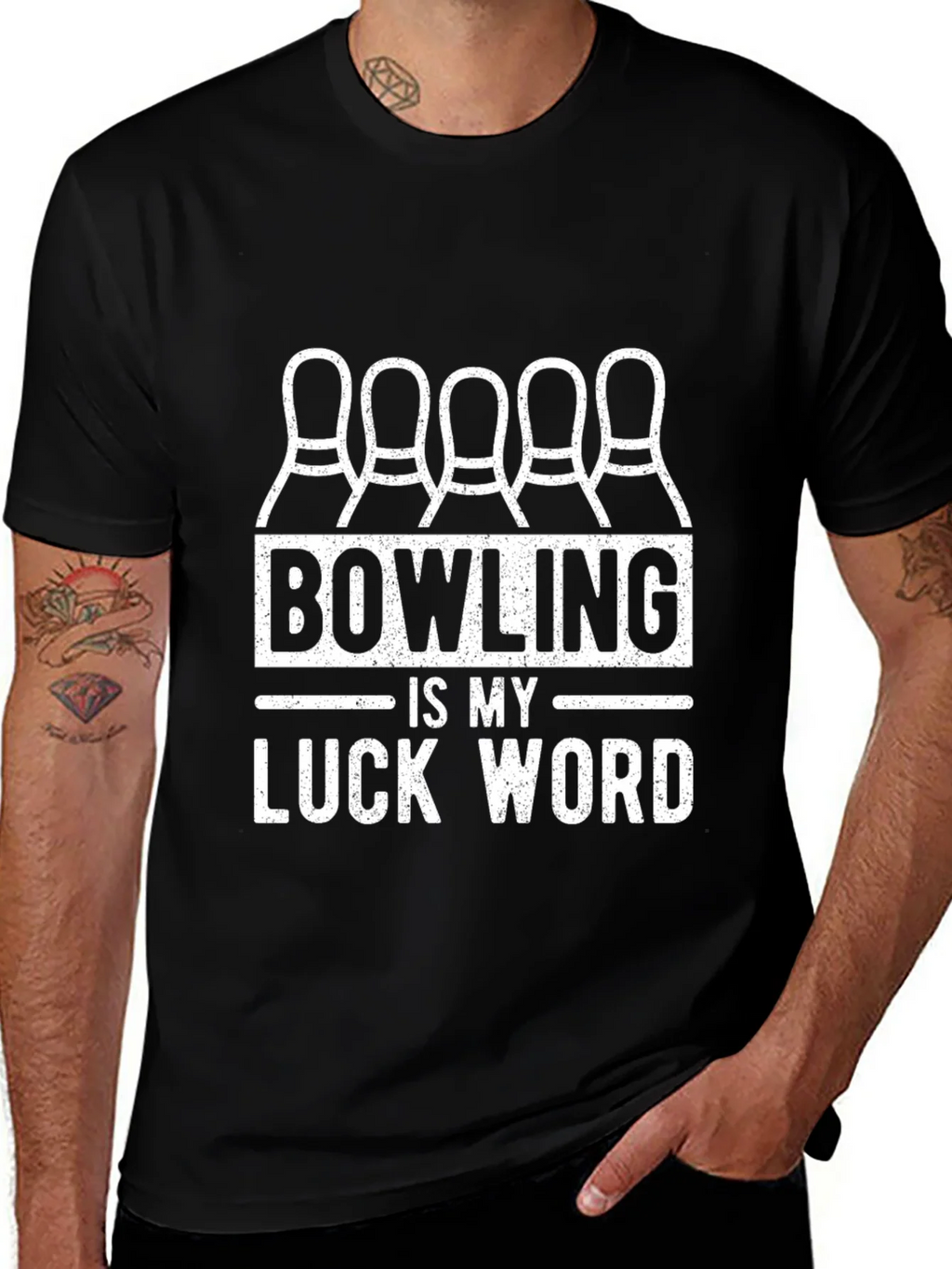 Bowling is My Luck Word T-Shirt