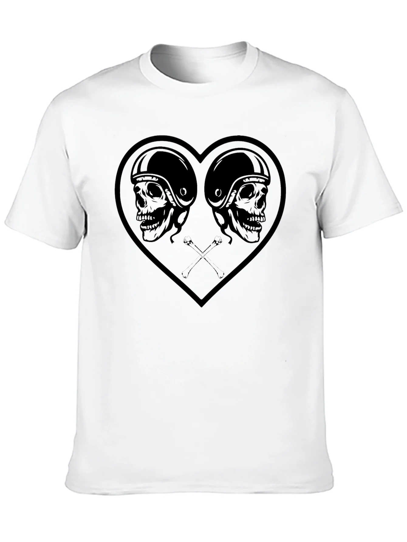 Skull Heart Graphic Tee - Mens Black T-Shirt