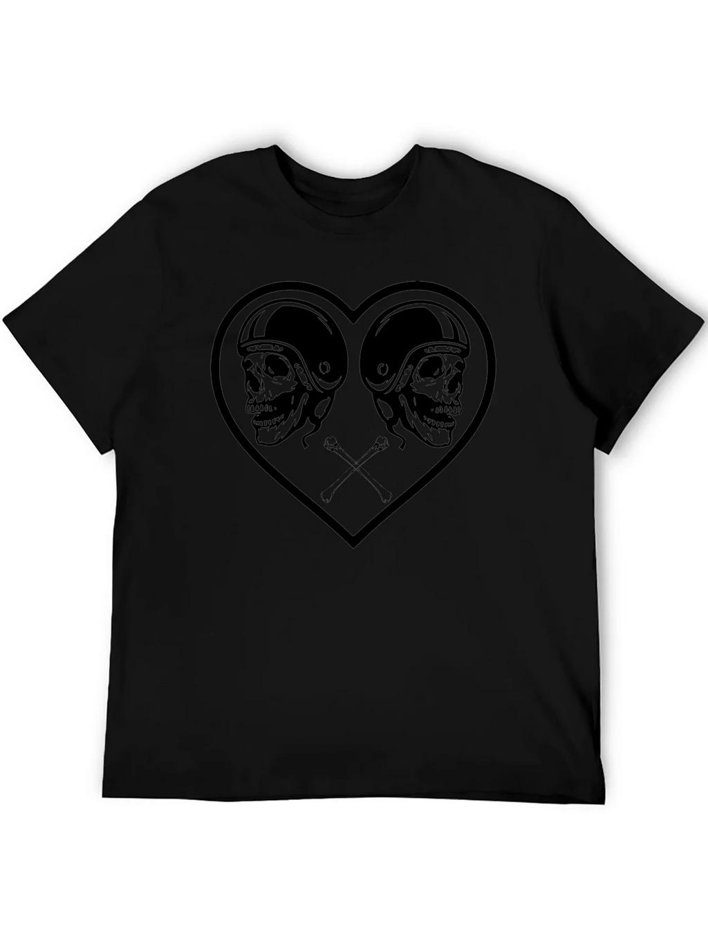 Skull Heart Graphic Tee - Mens Black T-Shirt