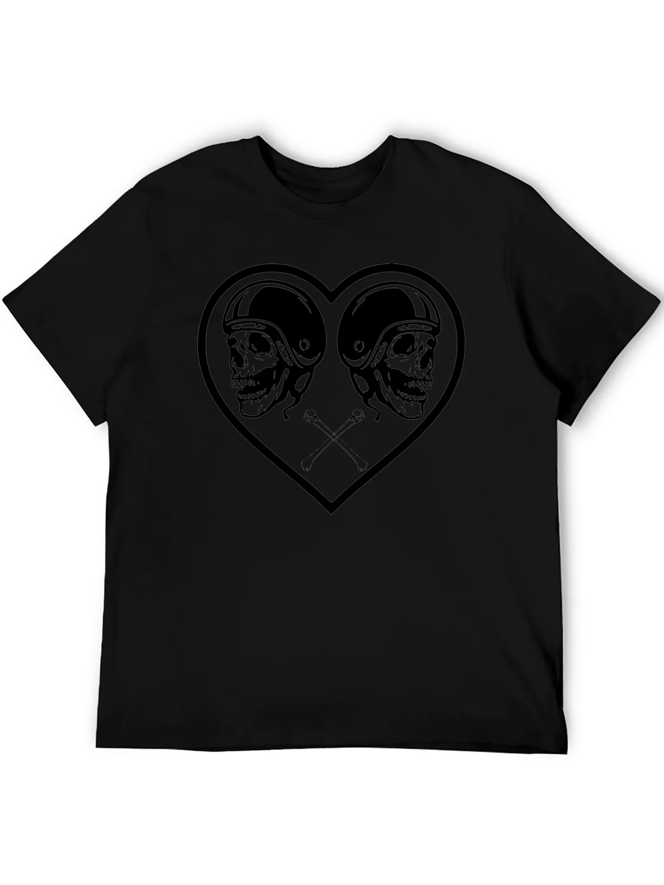 Skull Heart Graphic Tee - Mens Black T-Shirt