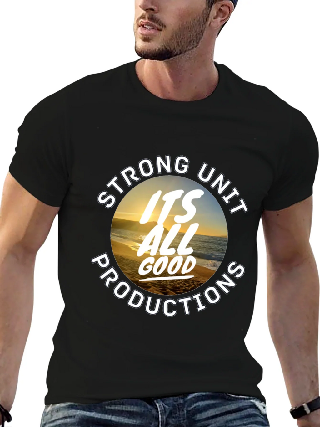 Strong Unit Productions Black Graphic Tee