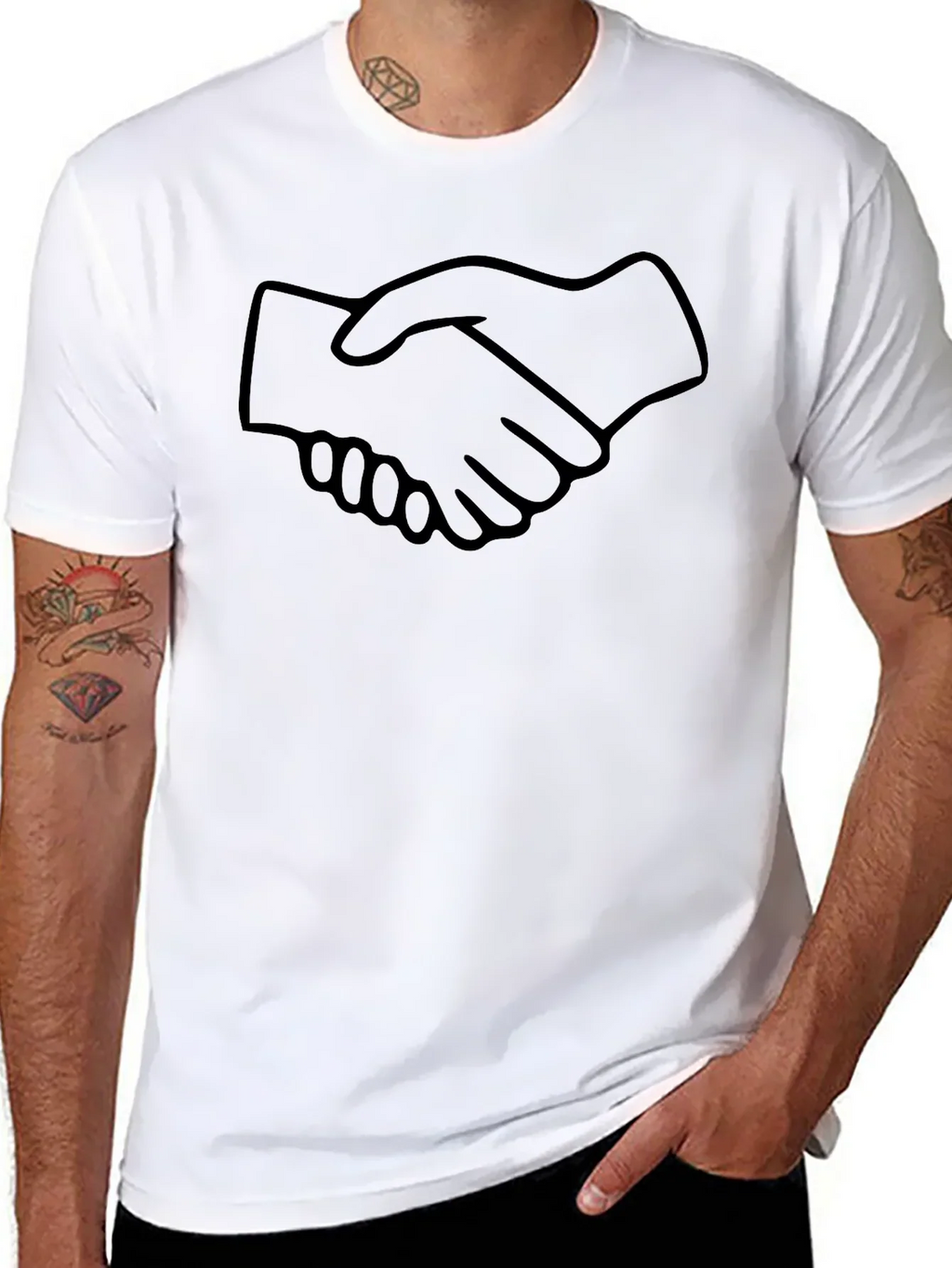 Handshake Graphic Black T-Shirt