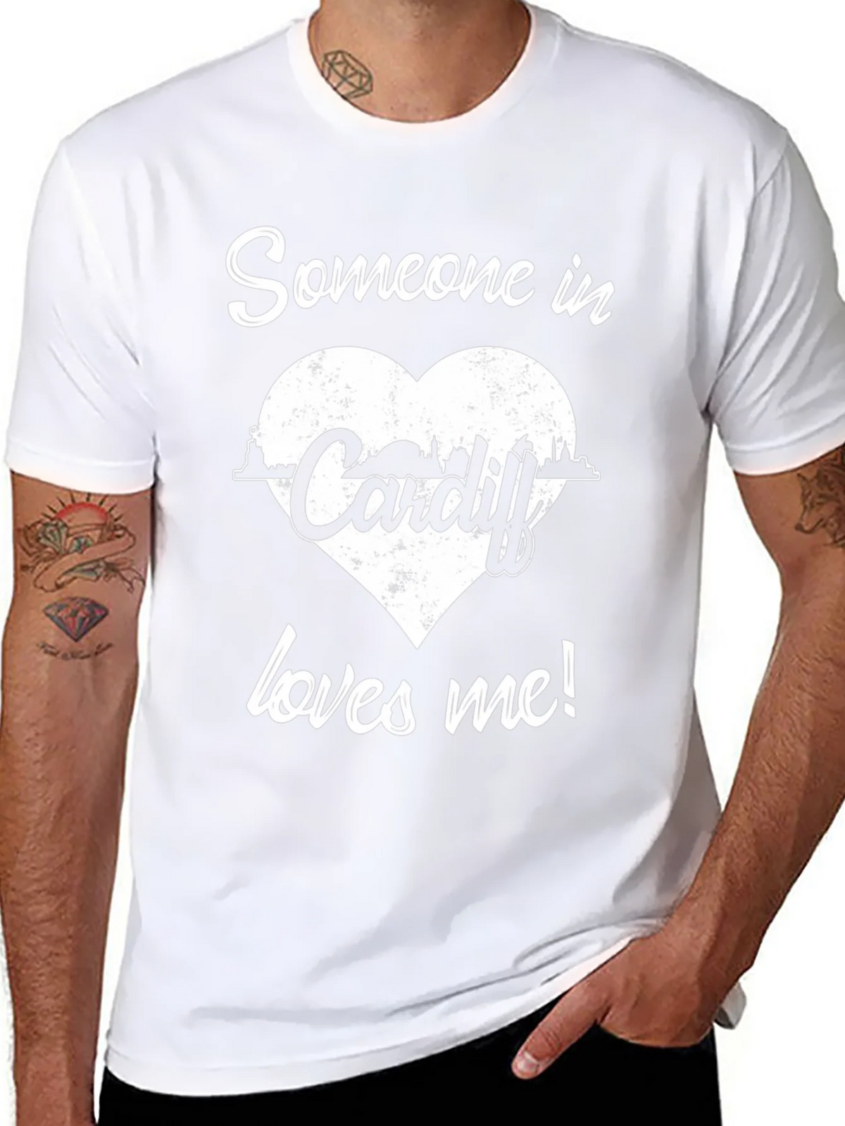 Someone in Cardiff Loves Me Black Graphic Tee