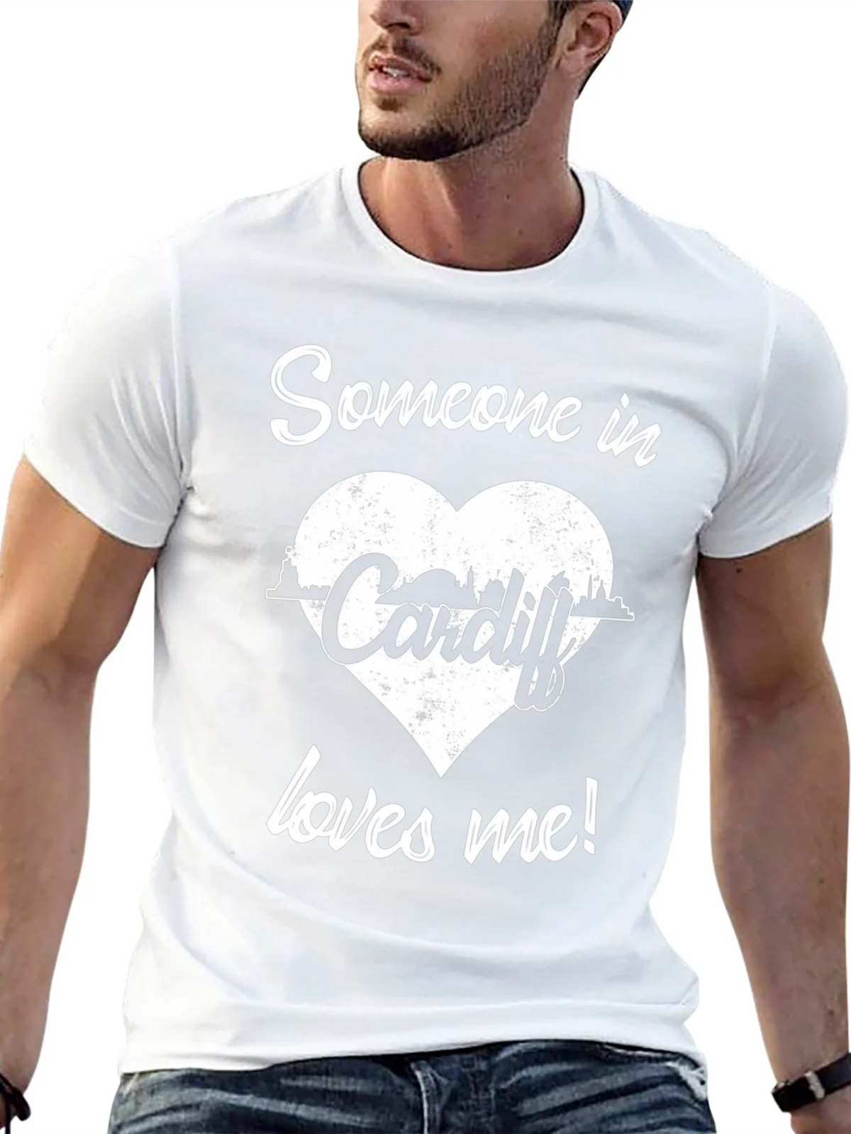 Someone in Cardiff Loves Me Black Graphic Tee