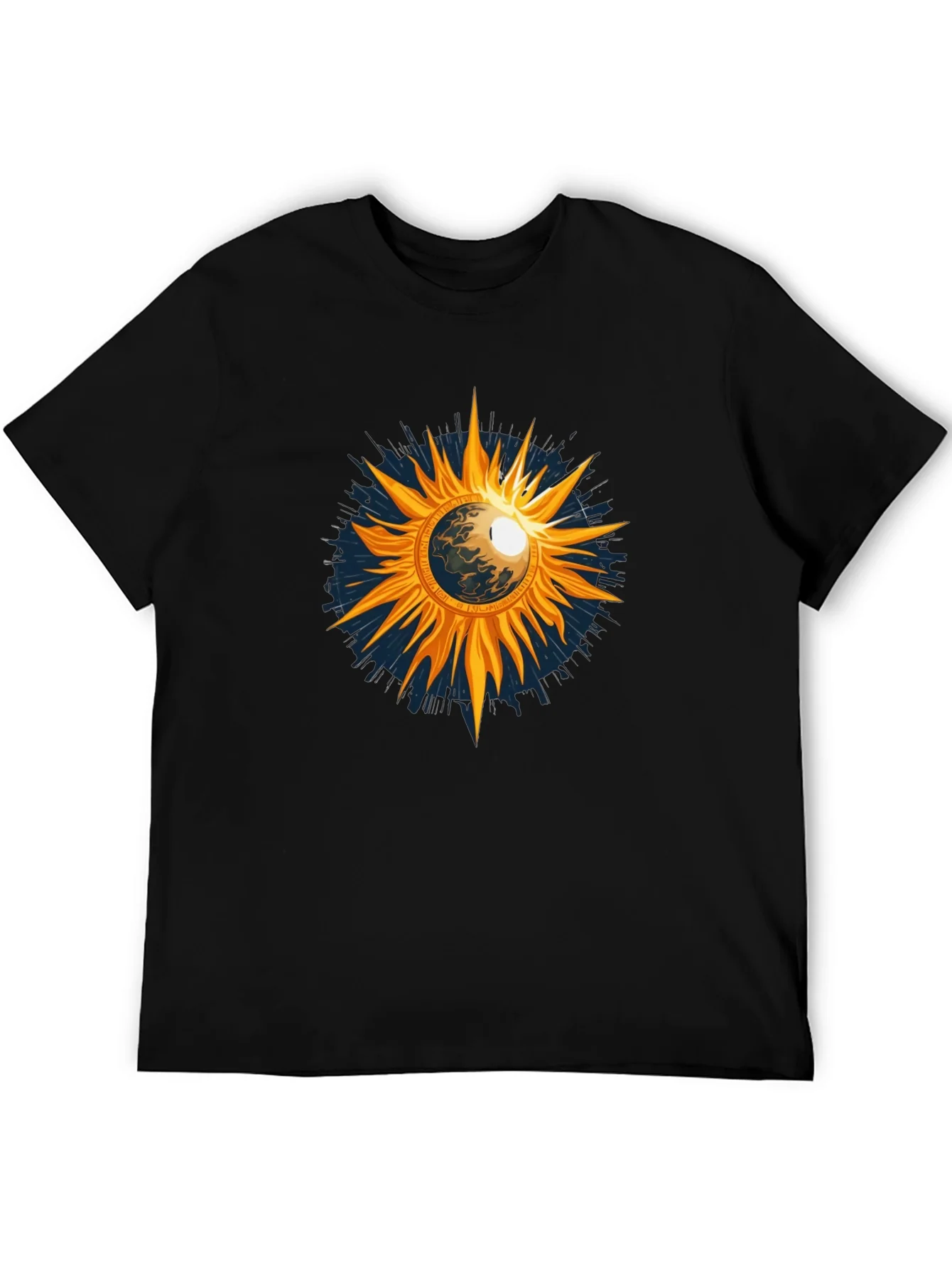 Cosmic Sun Graphic Tee - Black