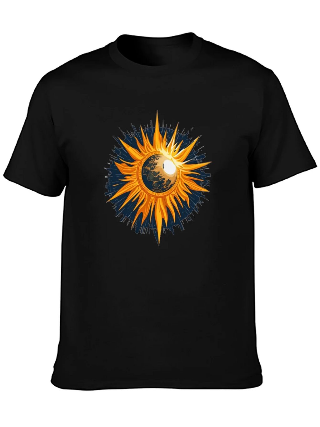 Cosmic Sun Graphic Tee - Black