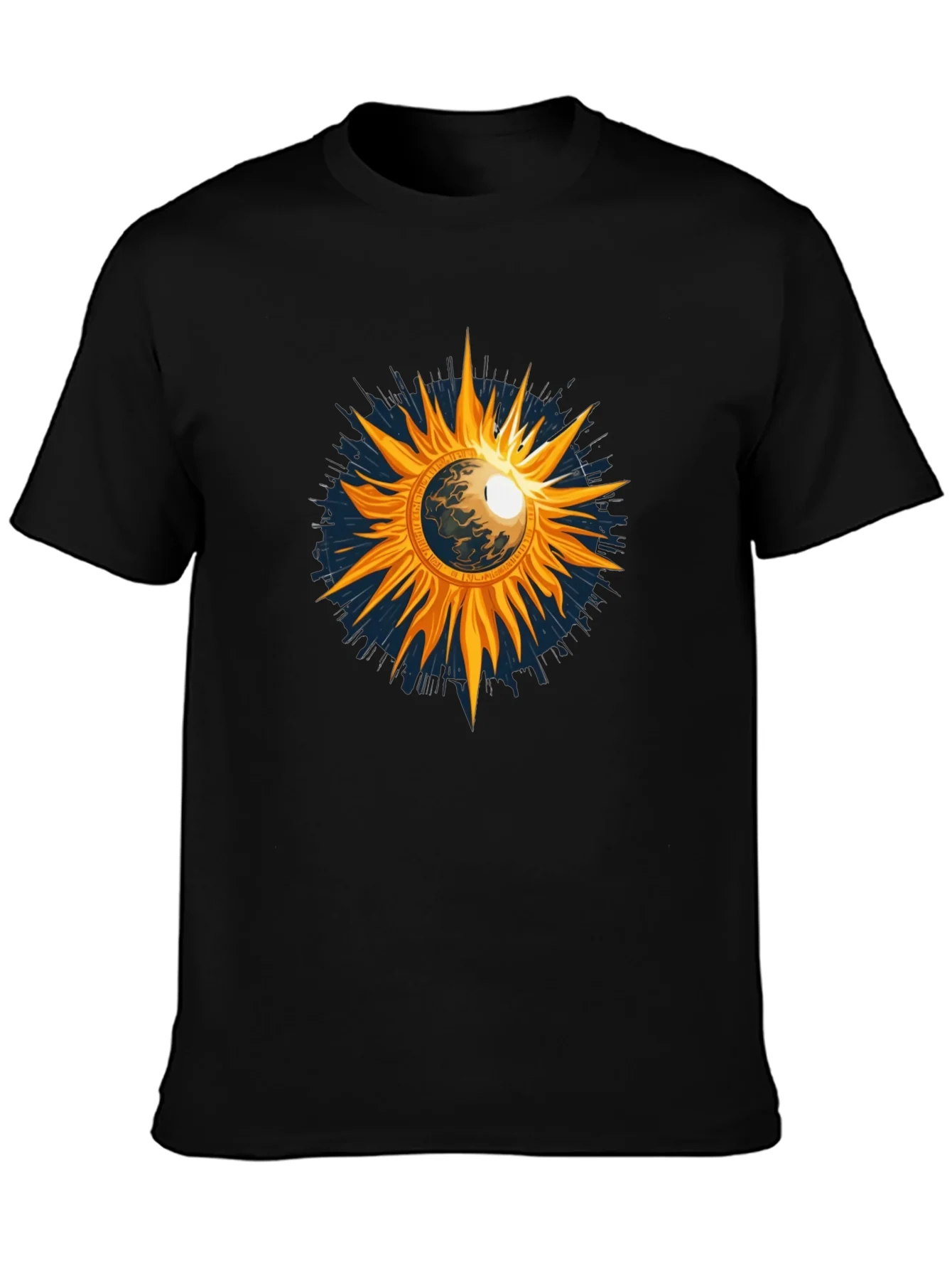 Cosmic Sun Graphic Tee - Black
