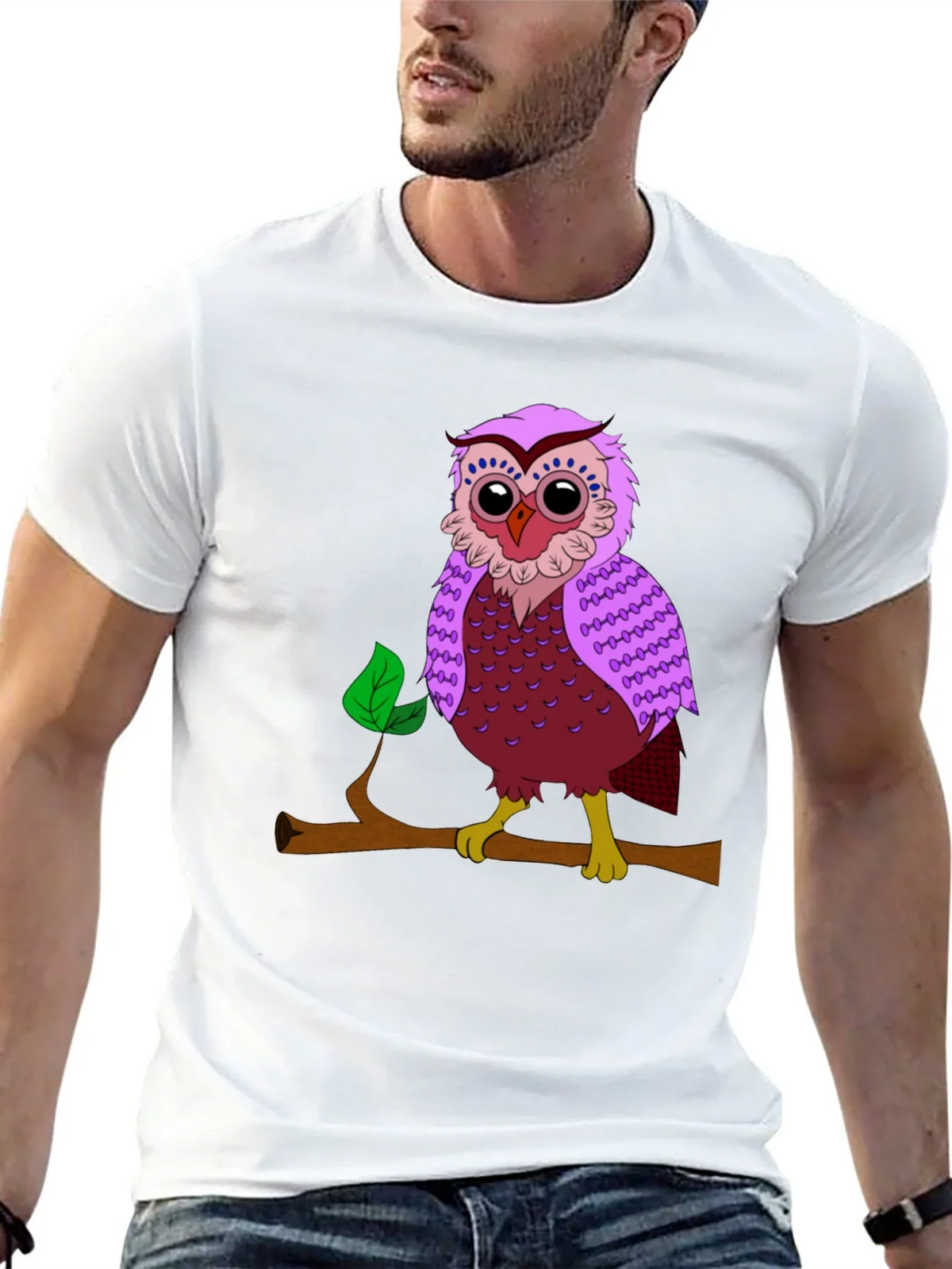 Owl on Branch Graphic T-Shirt