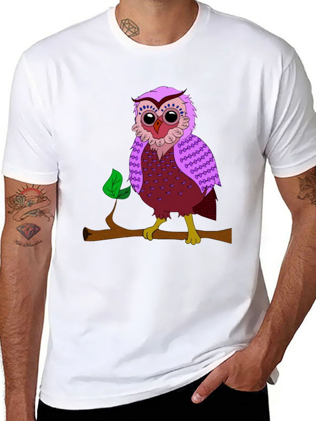 Owl on Branch Graphic T-Shirt