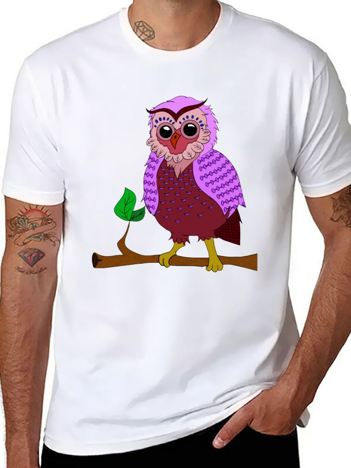 Owl on Branch Graphic T-Shirt