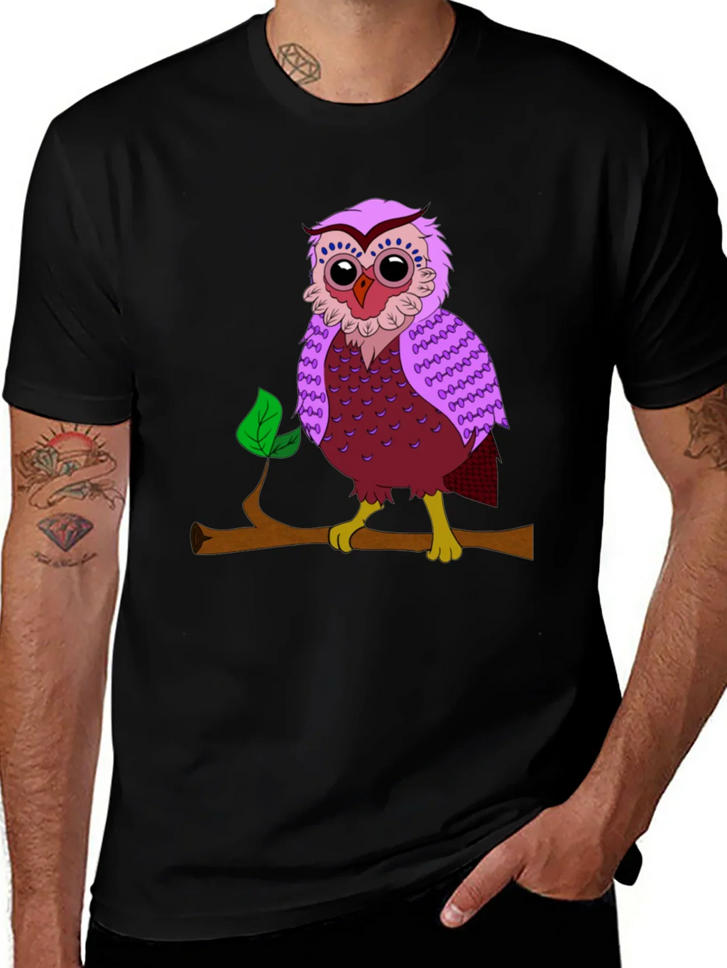 Owl on Branch Graphic T-Shirt