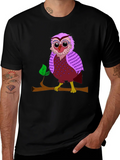 Owl on Branch Graphic T-Shirt