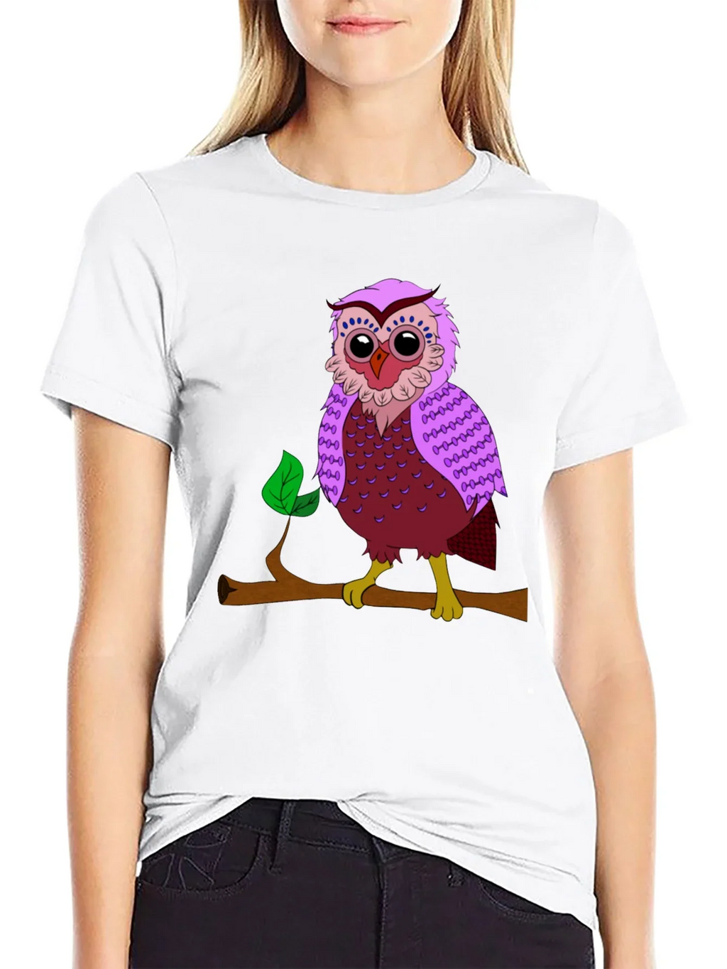 Owl on Branch Graphic T-Shirt