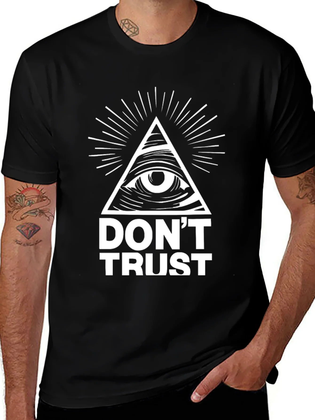 Dont Trust All Seeing Eye Graphic T-Shirt