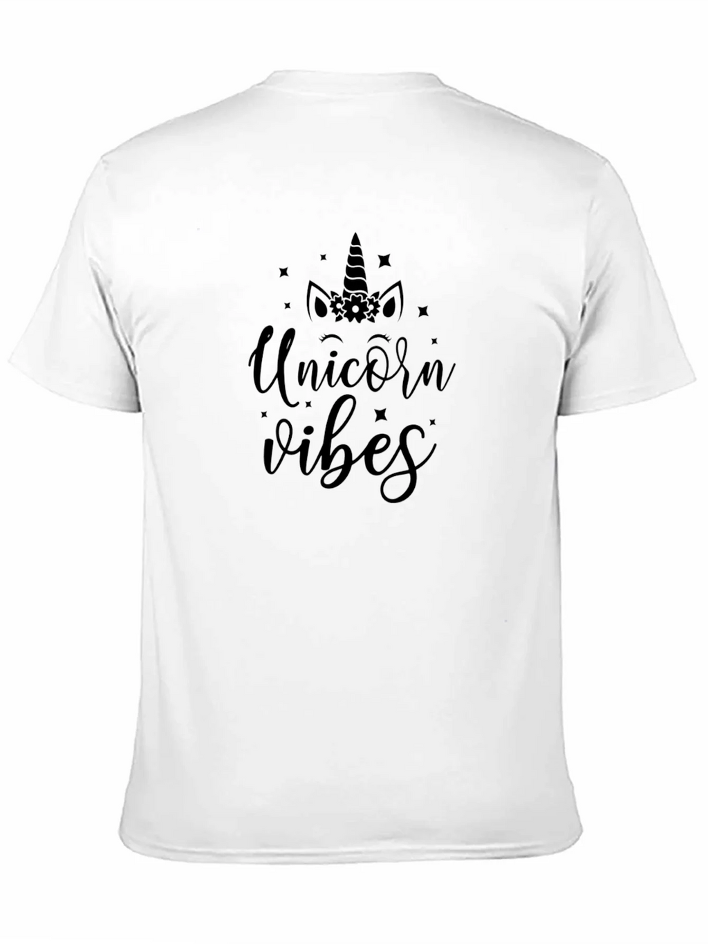 Unicorn Vibes Black Cotton T-Shirt
