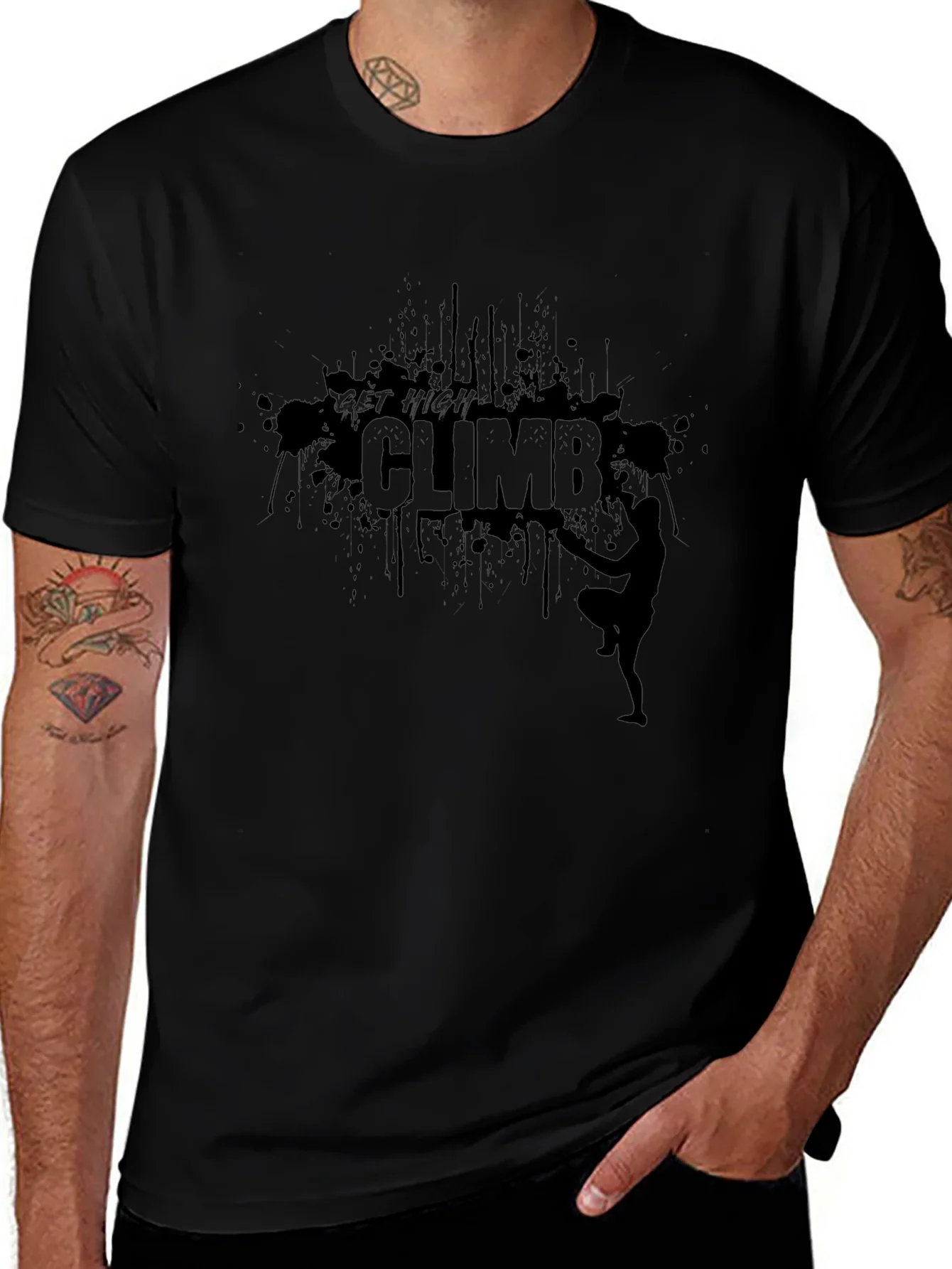 Get High Climb T-Shirt - Rock Climbing Tee