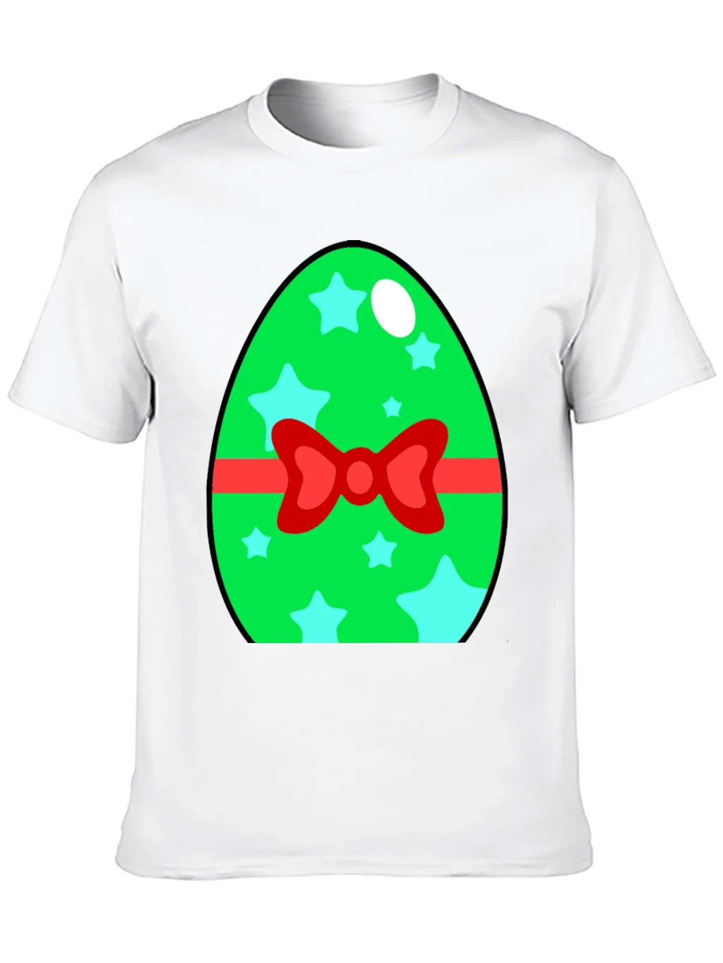 Easter Egg T-Shirt - Green Star Bow Tie