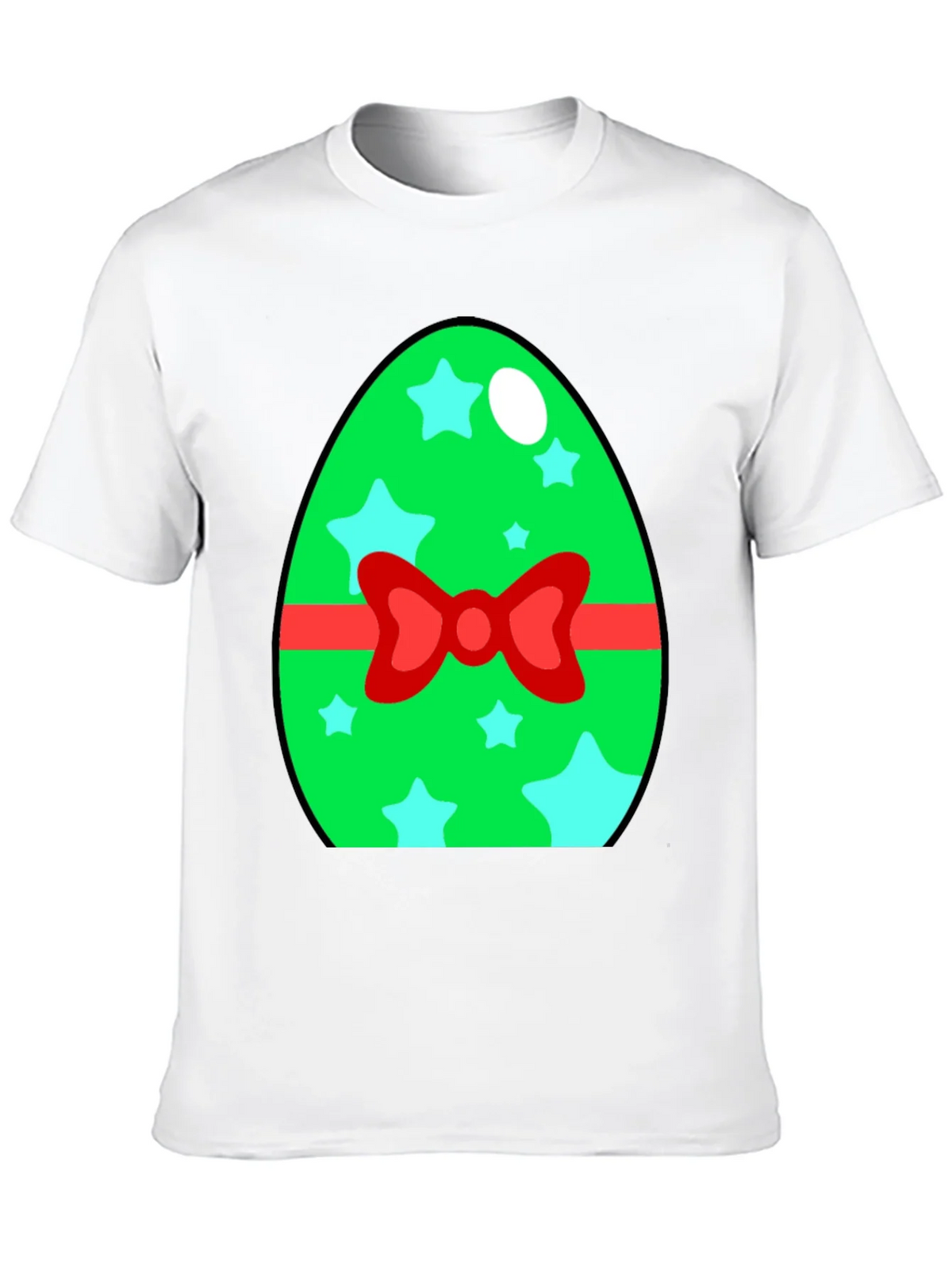 Easter Egg T-Shirt - Green Star Bow Tie