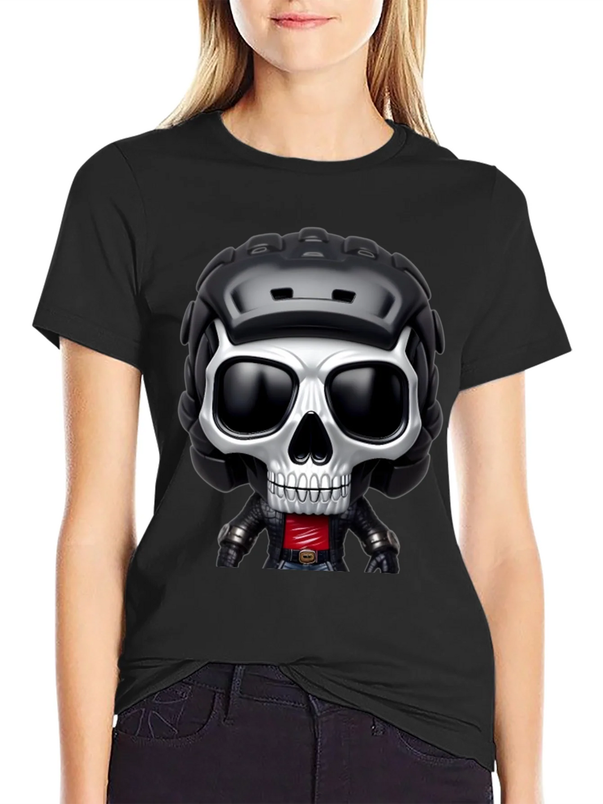 Skull Rider Graphic Tee - Black