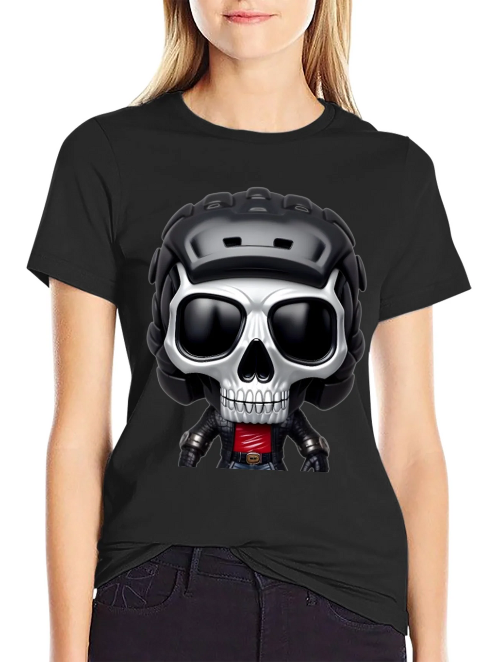 Skull Rider Graphic Tee - Black