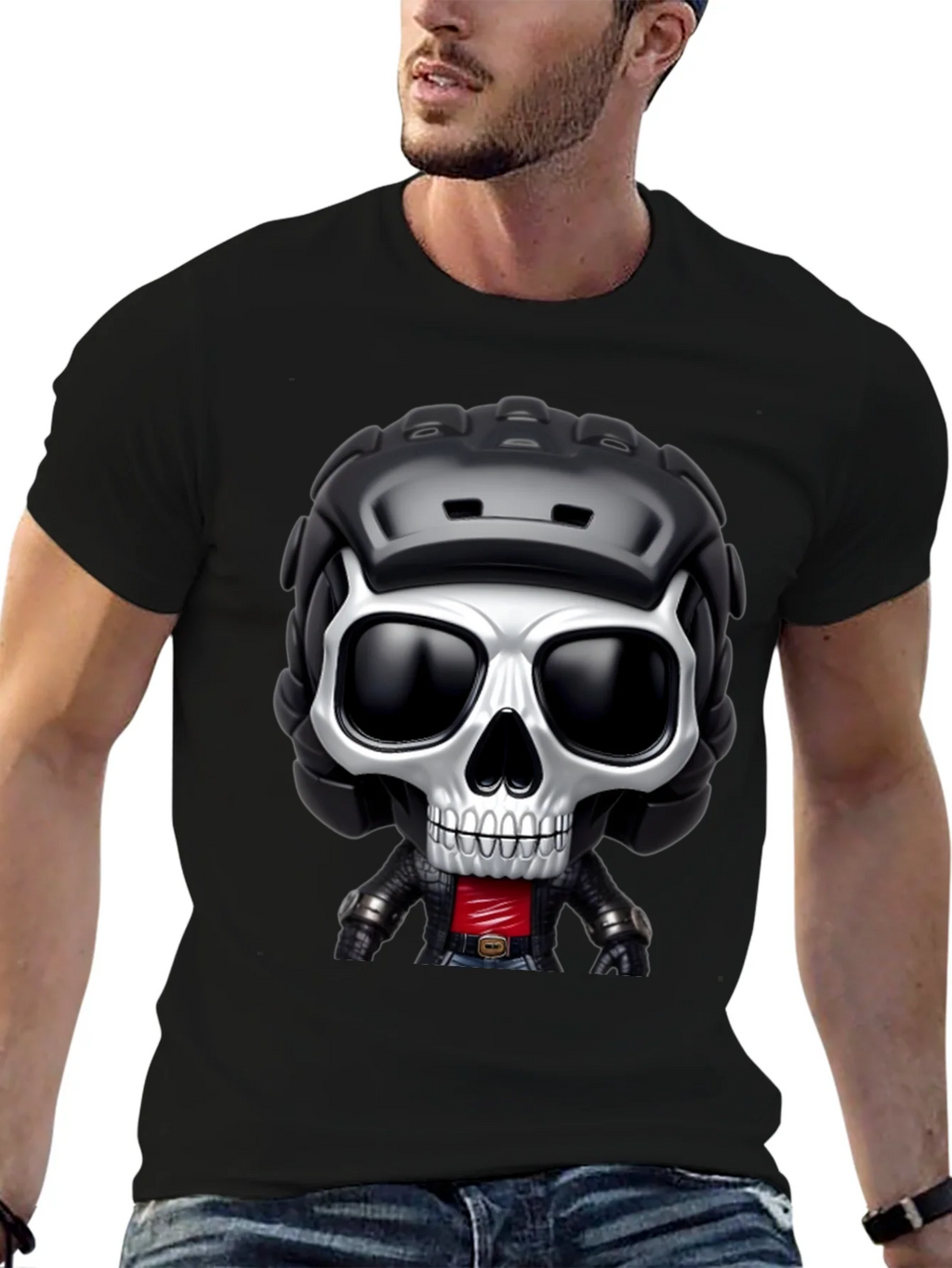Skull Rider Graphic Tee - Black