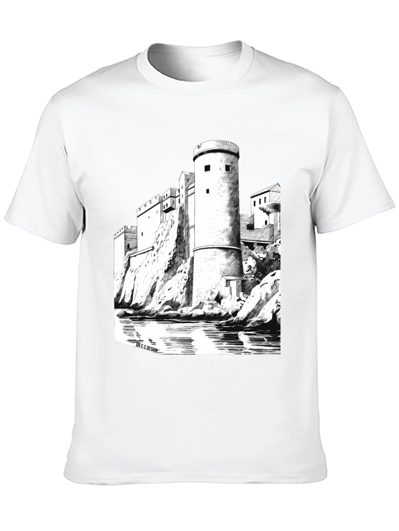 Castle Graphic Black T-Shirt | Unique Design Tee