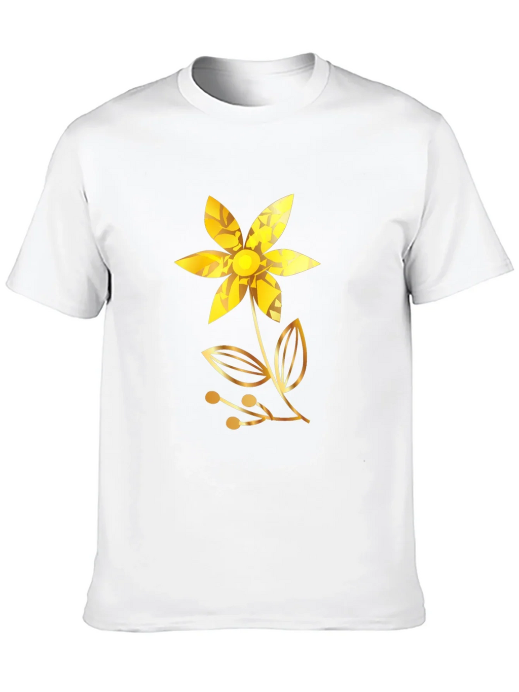 Golden Flower Black T-Shirt