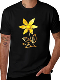 Golden Flower Black T-Shirt
