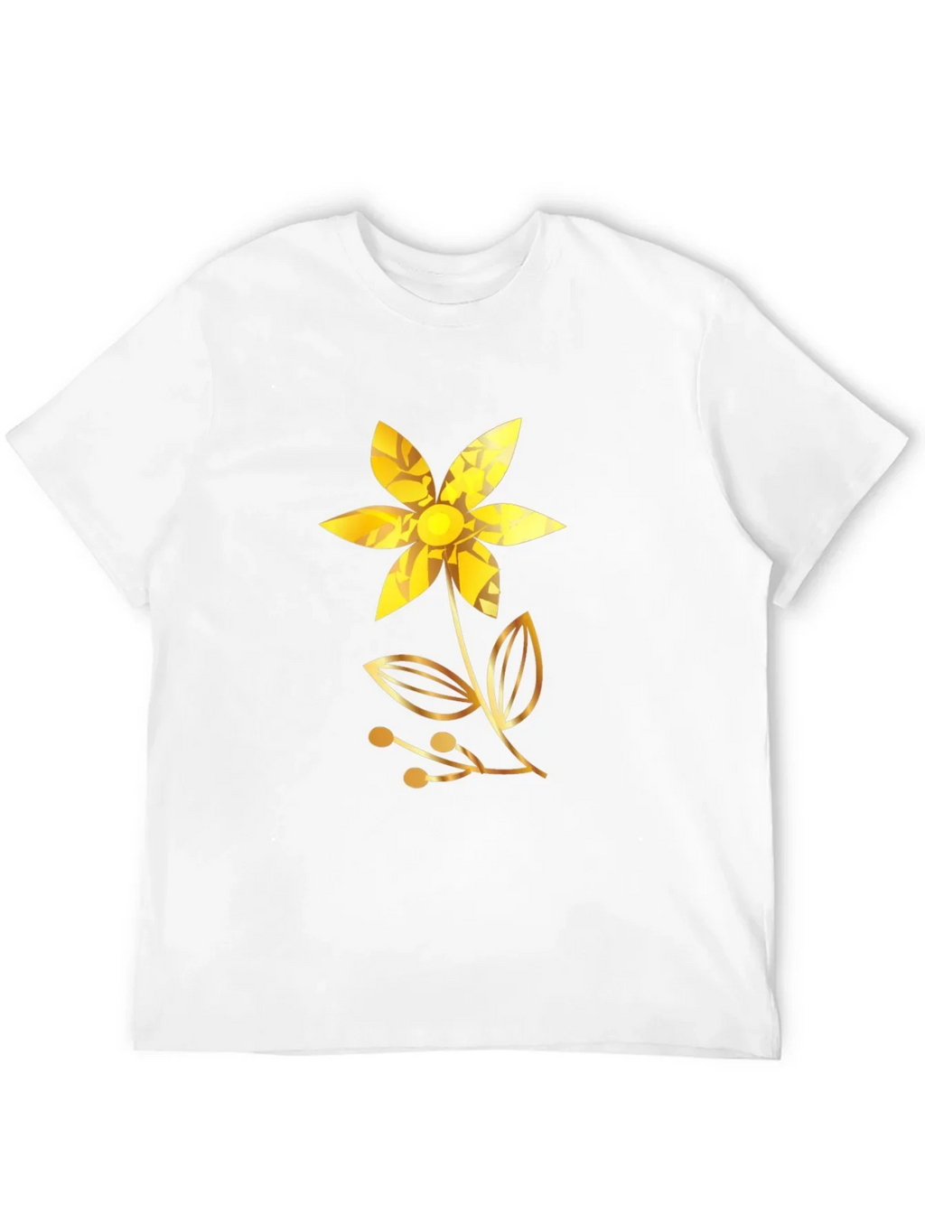 Golden Flower Black T-Shirt