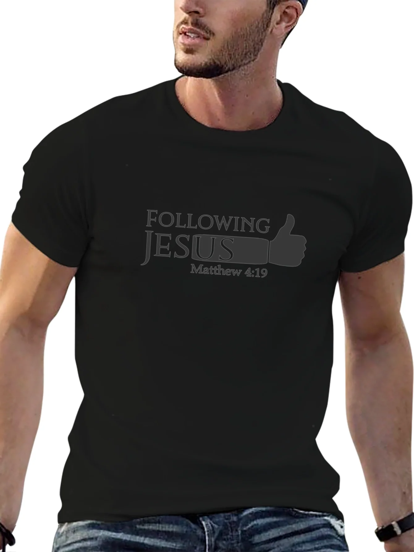 Following Jesus T-Shirt - Matthew 4:19 Religious Graphic Tee