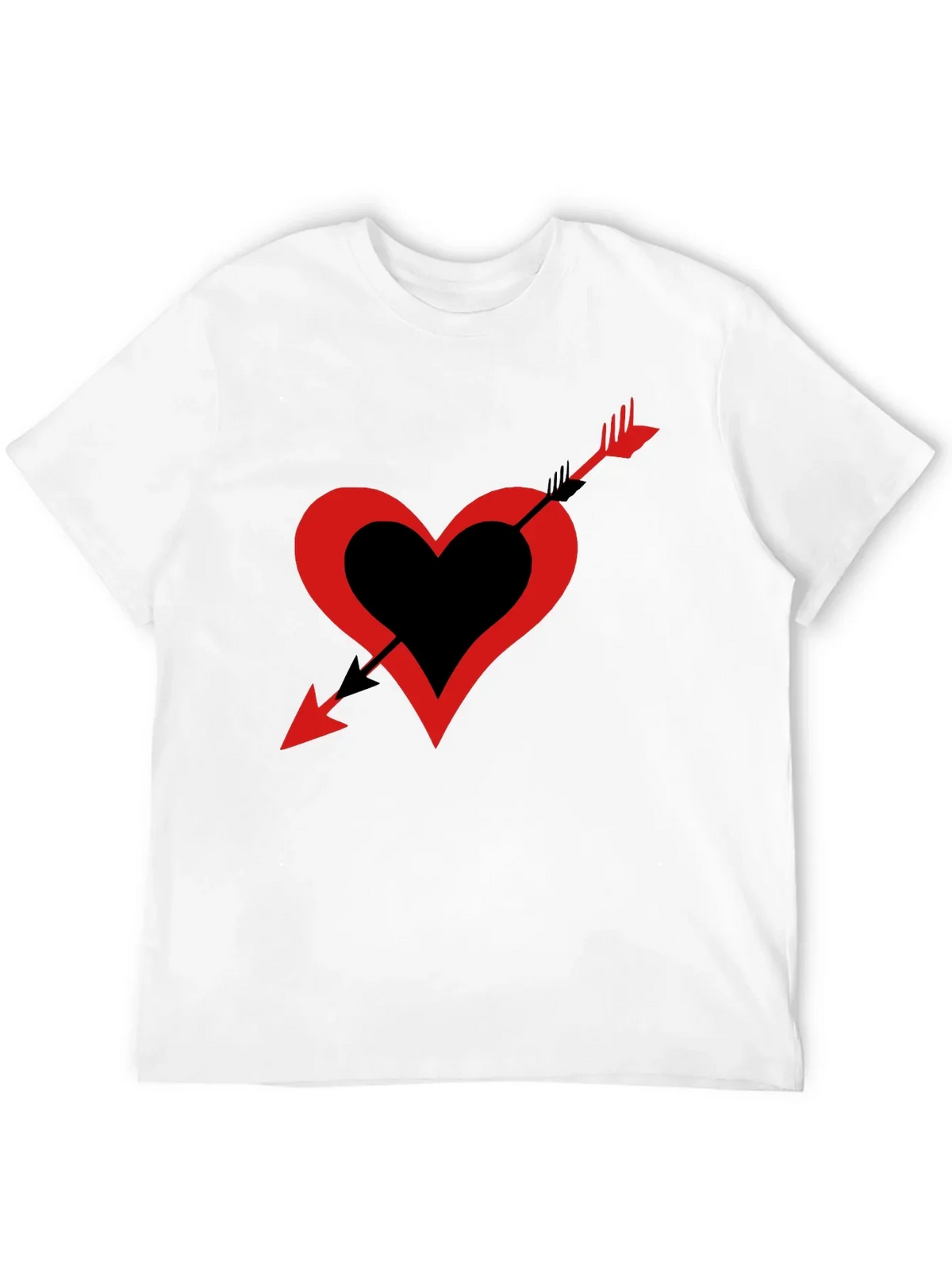 Heart Arrow Graphic Tee - Black Casual Shirt